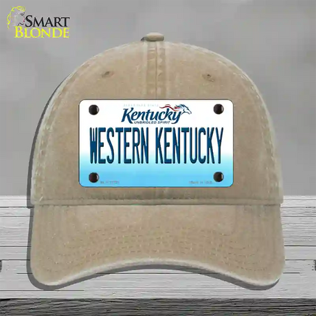 Western Kentucky Novelty License Plate Hat Tag Unconstructed Cotton / Khaki