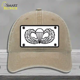 Parachute Badge Novelty License Plate Hat Unconstructed Cotton / Khaki