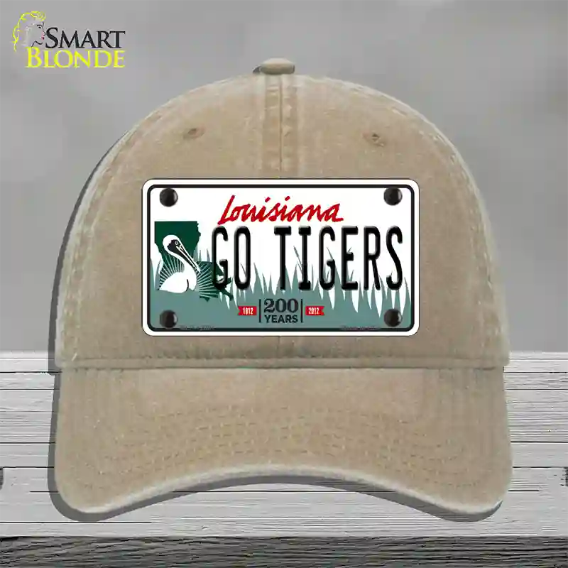 Louisiana Go Tigers Novelty License Plate Hat Tag Unconstructed Cotton / Khaki