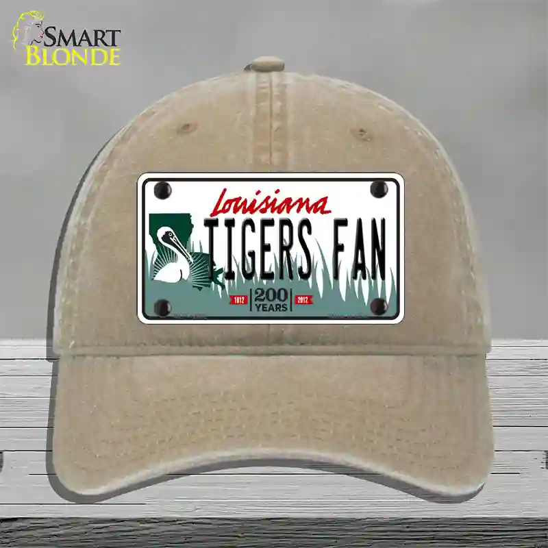 Louisiana Tigers Fan Novelty License Plate Hat Tag Unconstructed Cotton / Khaki