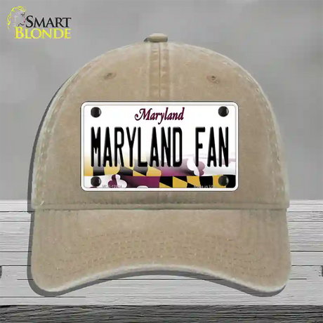 Maryland Fan Novelty License Plate Hat Tag Unconstructed Cotton / Khaki