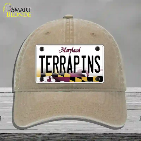 Terrapins Novelty License Plate Hat Tag Unconstructed Cotton / Khaki