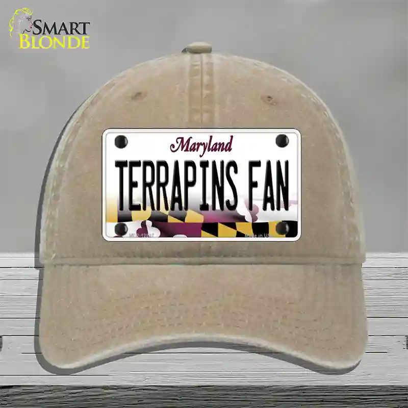 Terrapins Fan Novelty License Plate Hat Tag Unconstructed Cotton / Khaki