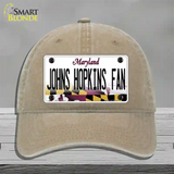 Johns Hopkins Fan Novelty License Plate Hat Unconstructed Cotton / Khaki