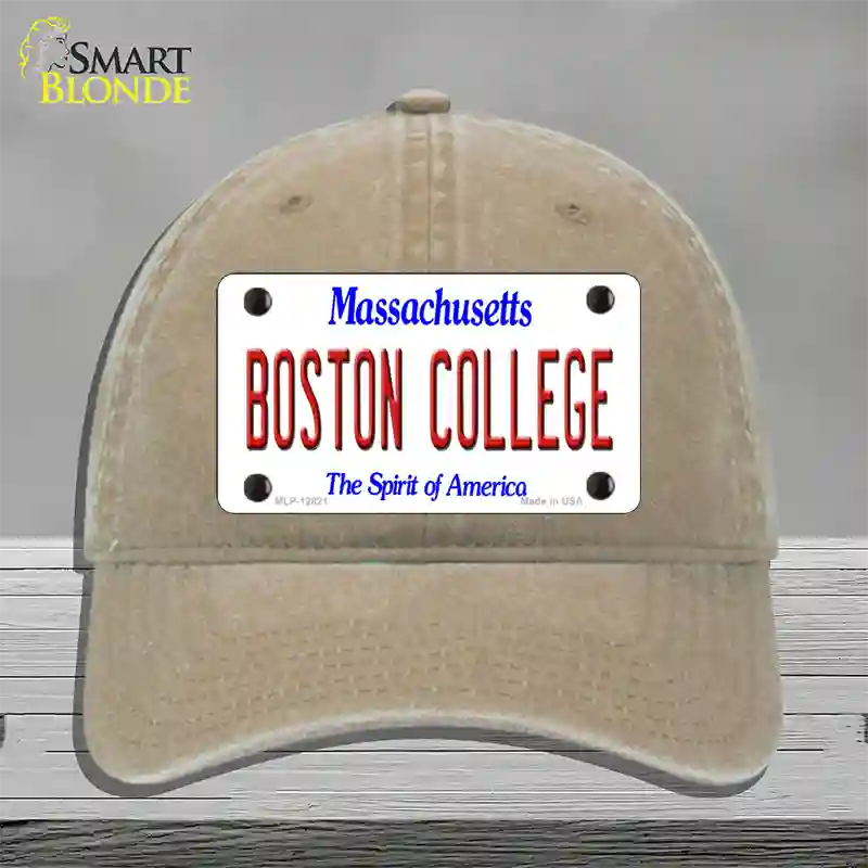 Boston College Novelty License Plate Hat Unconstructed Cotton / Khaki