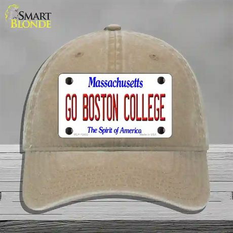 Go Boston College Novelty License Plate Hat Unconstructed Cotton / Khaki