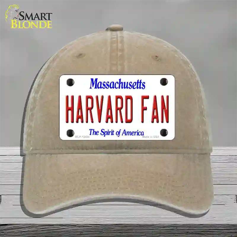 Harvard Fan Novelty License Plate Hat Unconstructed Cotton / Khaki