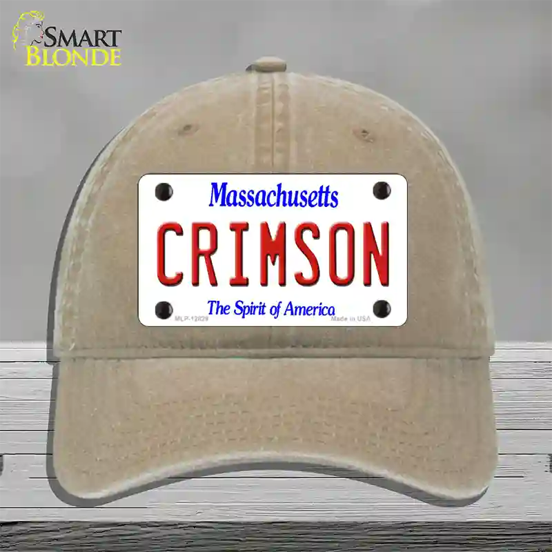 Crimson Novelty License Plate Hat Unconstructed Cotton / Khaki