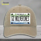 Go Wolverines Novelty License Plate Hat Unconstructed Cotton / Khaki