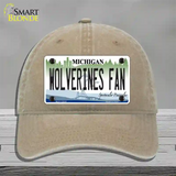 Wolverines Fan Novelty License Plate Hat Unconstructed Cotton / Khaki