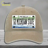 Go Michigan State Novelty License Plate Hat Unconstructed Cotton / Khaki