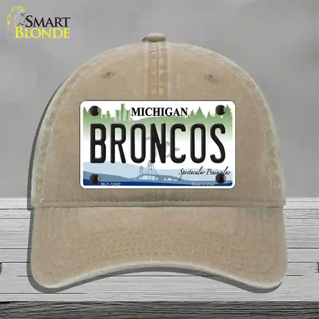 Broncos Michigan Novelty License Plate Hat Unconstructed Cotton / Khaki