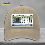 Broncos Fan Michigan Novelty License Plate Hat Unconstructed Cotton / Khaki