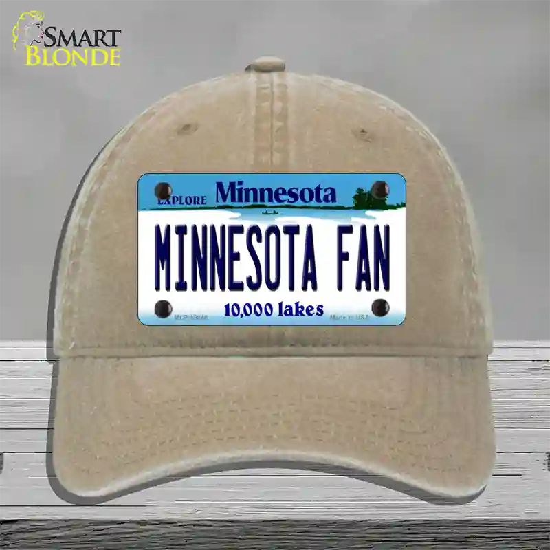 Minnesota Fan Novelty License Plate Hat Unconstructed Cotton / Khaki