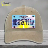 Mississippi Fan Novelty License Plate Hat Unconstructed Cotton / Khaki