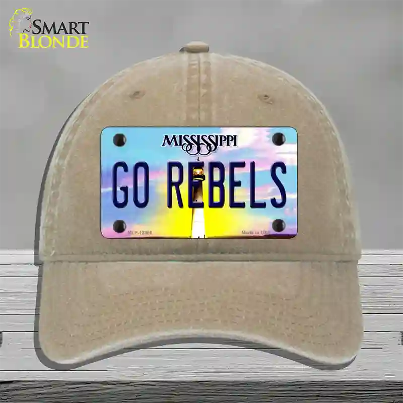 Go Rebels Novelty License Plate Hat Unconstructed Cotton / Khaki