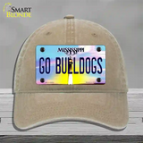 Go Bulldogs Mississippi Novelty License Plate Hat Unconstructed Cotton / Khaki