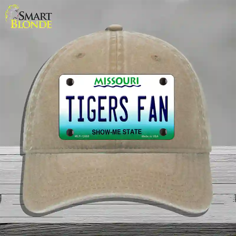 Tigers Fan Missouri Novelty License Plate Hat Unconstructed Cotton / Khaki