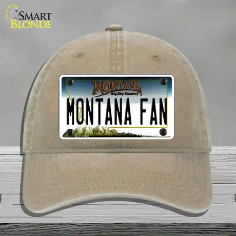 Montana Fan Novelty License Plate Hat Unconstructed Cotton / Khaki