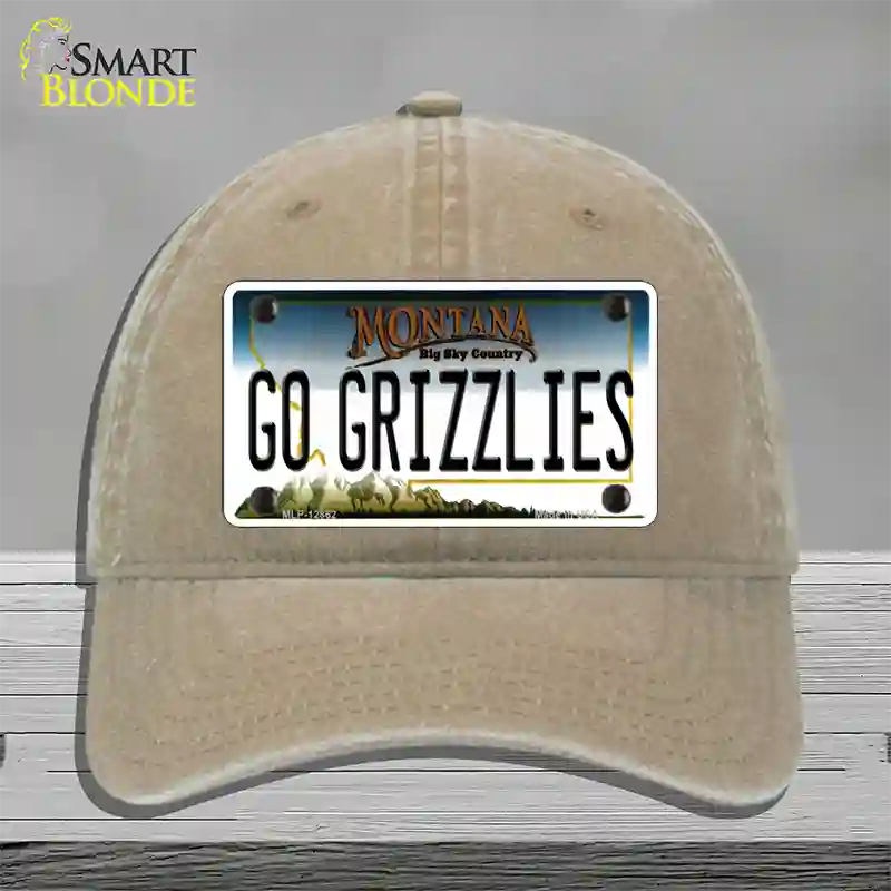 Go Grizzlies Novelty License Plate Hat Unconstructed Cotton / Khaki