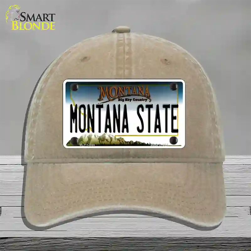 Montana State Univ Novelty License Plate Hat Unconstructed Cotton / Khaki