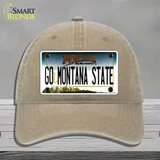 Go Montana State Novelty License Plate Hat Unconstructed Cotton / Khaki