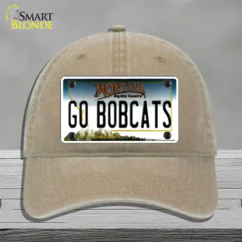 Go Bobcats Novelty License Plate Hat Unconstructed Cotton / Khaki