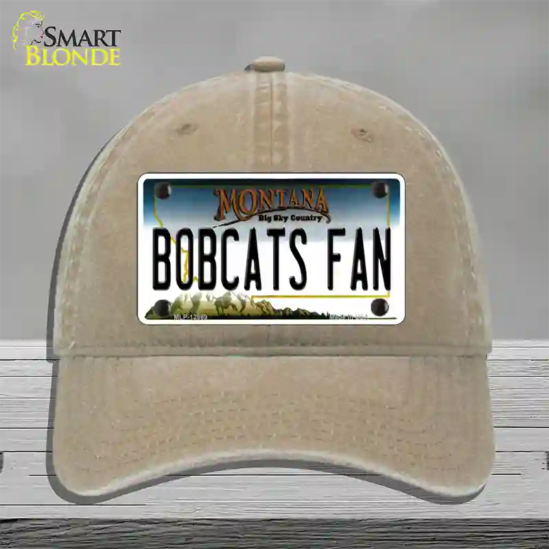 Bobcats Fan Novelty License Plate Hat Unconstructed Cotton / Khaki