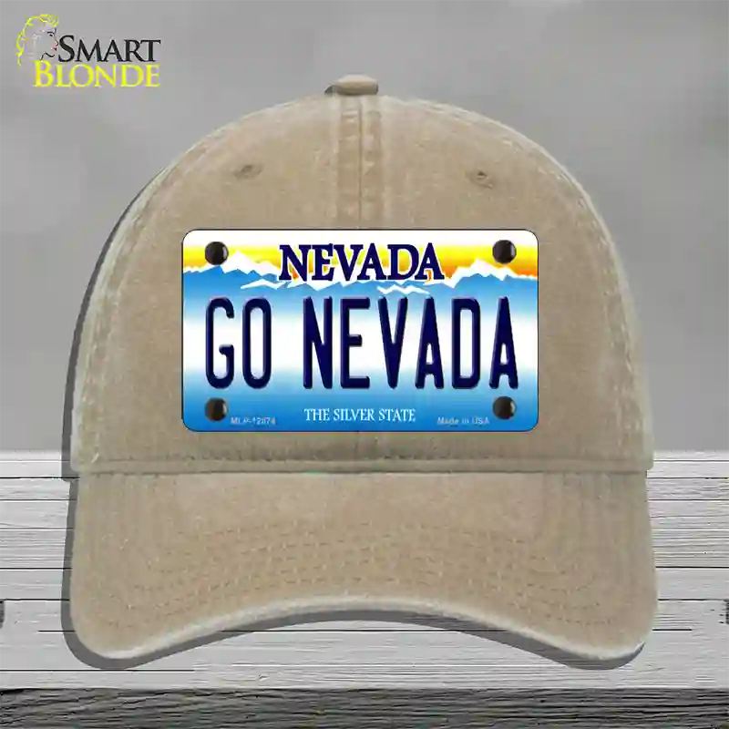 Go Nevada Novelty License Plate Hat Unconstructed Cotton / Khaki