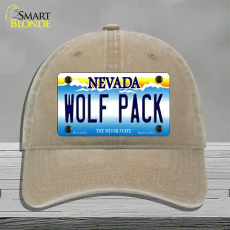 Wolf Pack Novelty License Plate Hat Unconstructed Cotton / Khaki