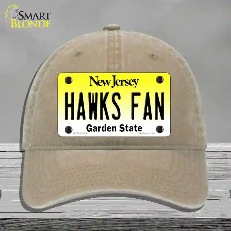 Hawks Fan New Jersey Novelty License Plate Hat Unconstructed Cotton / Khaki