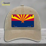 Arizona Small Star Novelty License Plate Hat Unconstructed Cotton / Khaki