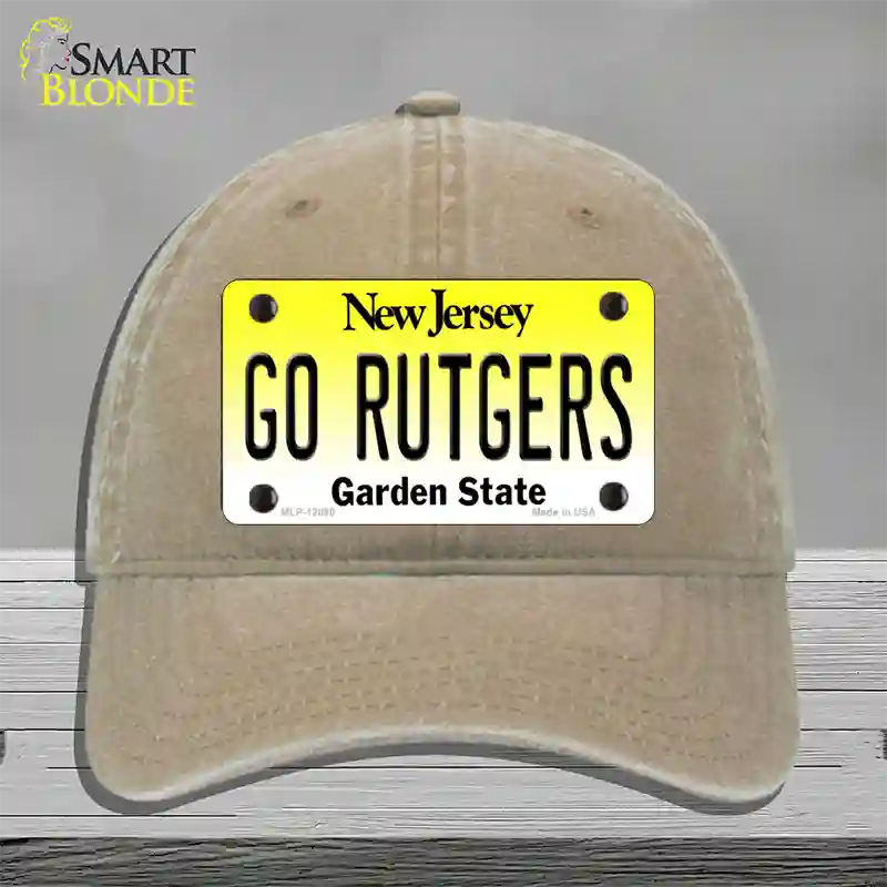 Go Rutgers Novelty License Plate Hat Unconstructed Cotton / Khaki