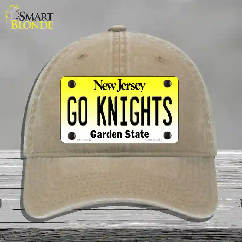 Go Knights New Jersey Novelty License Plate Hat Unconstructed Cotton / Khaki