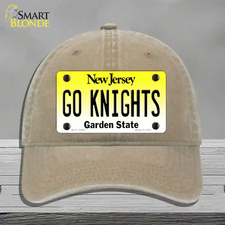 Go Knights New Jersey Novelty License Plate Hat Unconstructed Cotton / Khaki