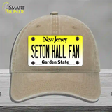 Seton Hall Fan Novelty License Plate Hat Unconstructed Cotton / Khaki