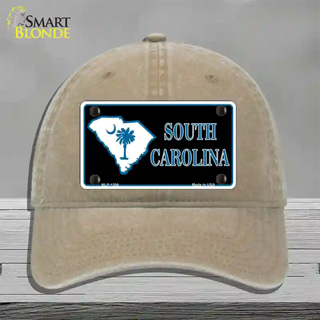 South Carolina Flag Novelty License Plate Hat Unconstructed Cotton / Khaki