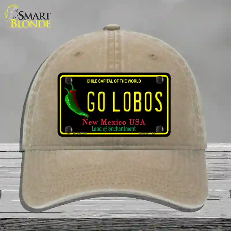 Go Lobos Novelty License Plate Hat Unconstructed Cotton / Khaki