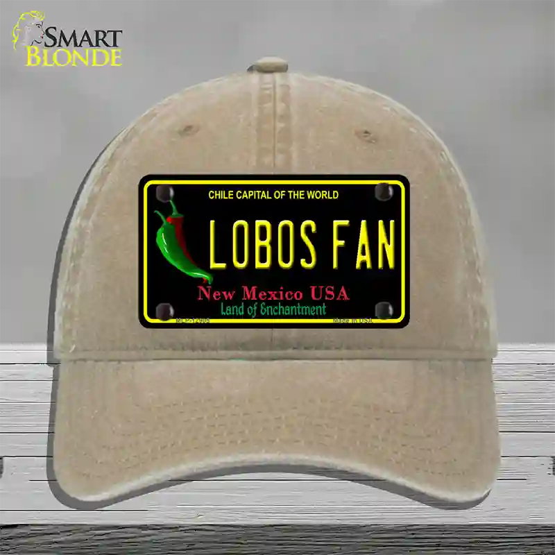 Lobos Fan Novelty License Plate Hat Unconstructed Cotton / Khaki