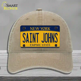 Saint Johns Novelty License Plate Hat Unconstructed Cotton / Khaki