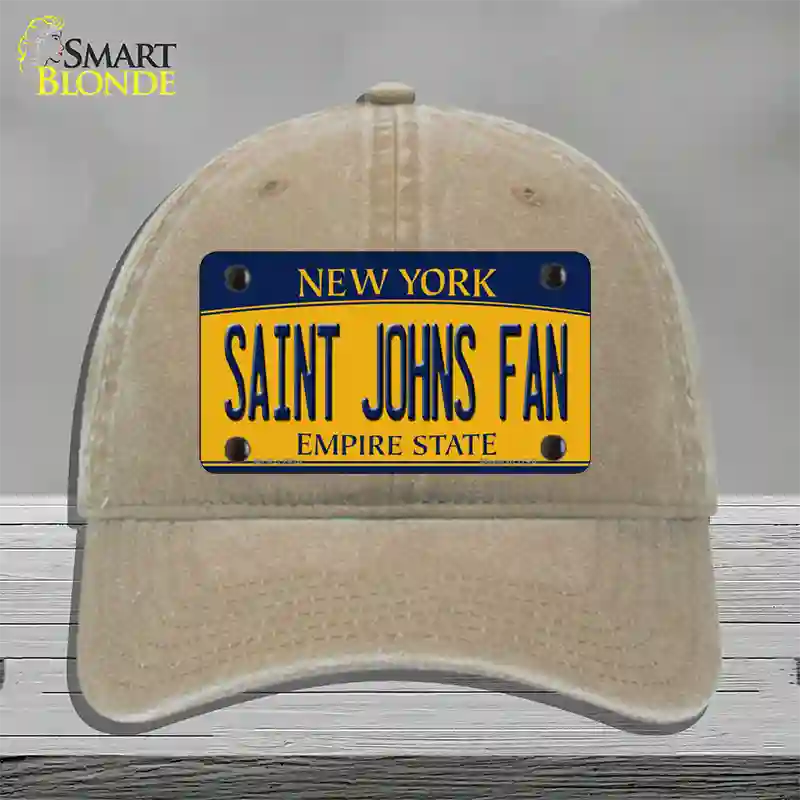 Saint Johns Fan Novelty License Plate Hat Unconstructed Cotton / Khaki