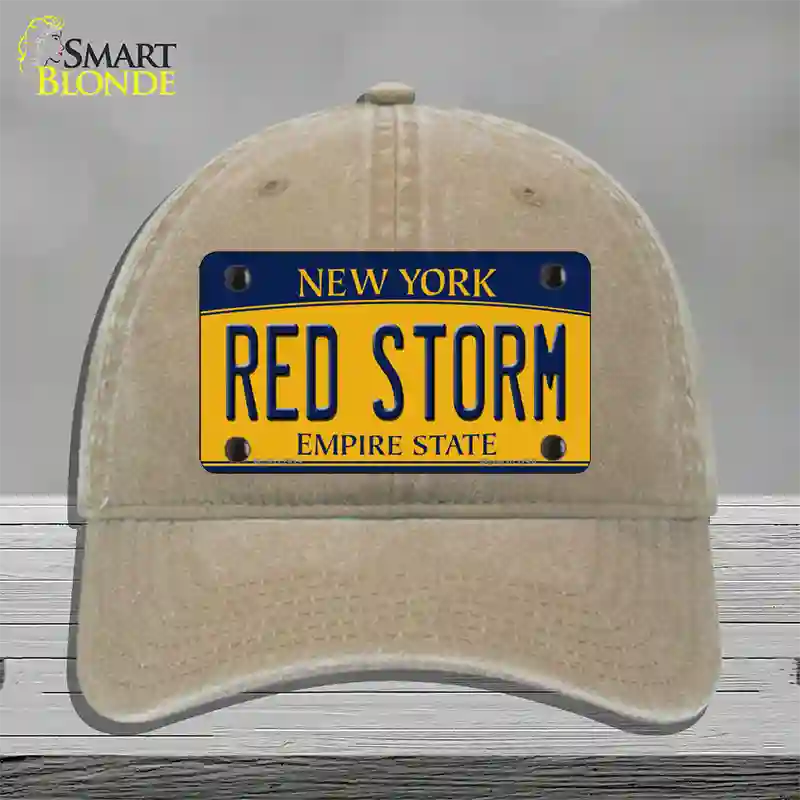 Red Storm Novelty License Plate Hat Unconstructed Cotton / Khaki