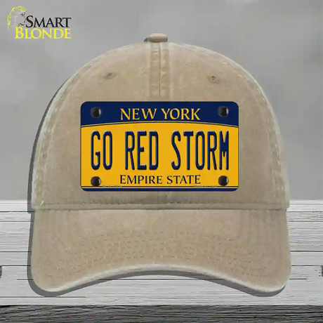 Go Red Storm Novelty License Plate Hat Unconstructed Cotton / Khaki