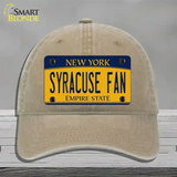 Syracuse Fan Novelty License Plate Hat Unconstructed Cotton / Khaki