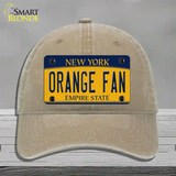 Orange Fan Novelty License Plate Hat Unconstructed Cotton / Khaki