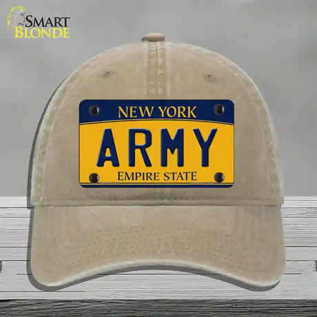 Army Novelty License Plate Hat Unconstructed Cotton / Khaki