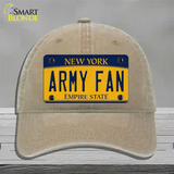 Army Fan Novelty License Plate Hat Unconstructed Cotton / Khaki