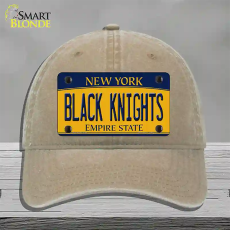 Black Knights Novelty License Plate Hat Unconstructed Cotton / Khaki