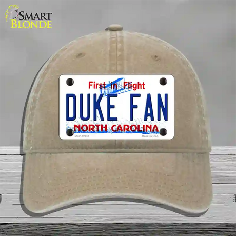 Duke Fan Novelty License Plate Hat Unconstructed Cotton / Khaki