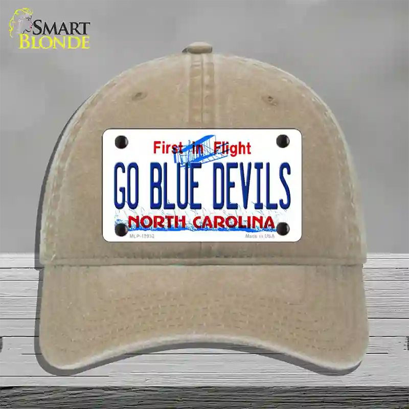 Go Blue Devils Novelty License Plate Hat Unconstructed Cotton / Khaki